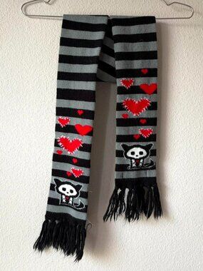 Skelanimals Vintage y2k 2000s Striped Scarf emo scene girl style